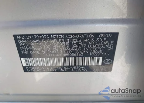 2008 Lexus Ls 460 z USA, uszkodzony, nr VIN JTHBL46F485056863